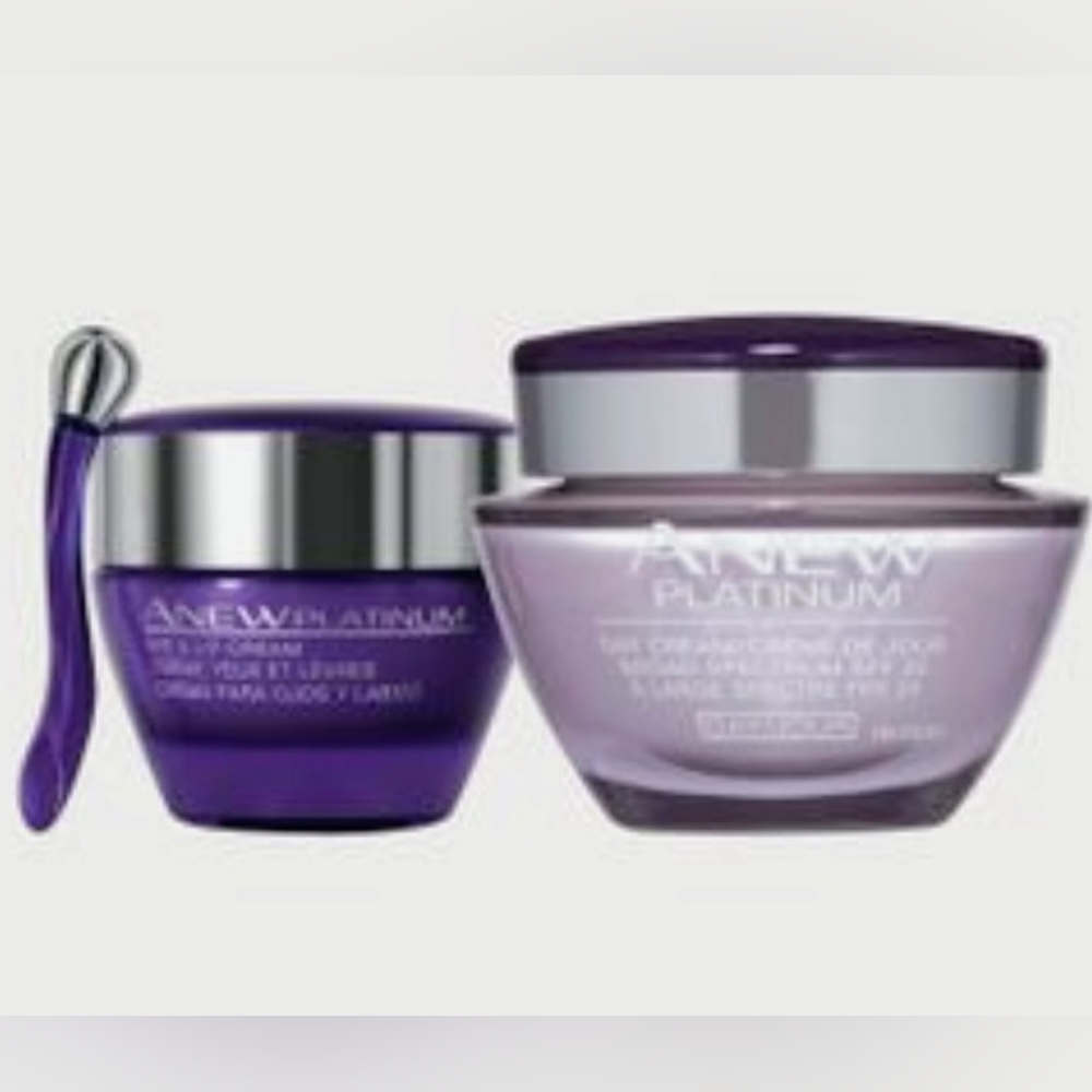 Set AVON Platinum Day Cream and Eye & Lip Cream New